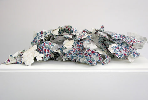 Wilmer Wilson_Shed Skin (FOREVER), day 3  2012, postage stamps (paper, adhesive)