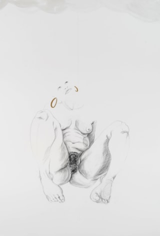 ZO&Euml; CHARLTON Cousin 6 (from Tallahassee Lassies) 2008, graphite and gouache on paper, 52 x 72 inches.