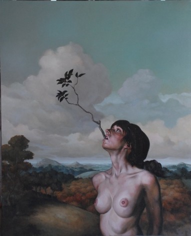 ERIK THOR SANDBERG Rooted 2009, oil on canvas, 30 x 24 inches.