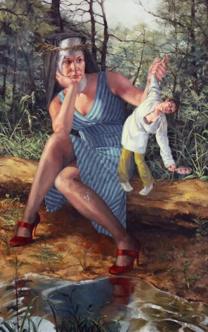 NATHANIEL ROGERS Catherine and Narcissus 2009, oil on panel, 23 x 15 inches