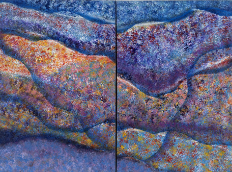 Untitled (diptych), 1998  acrylic on canvas  36 x 48 inches (overall)