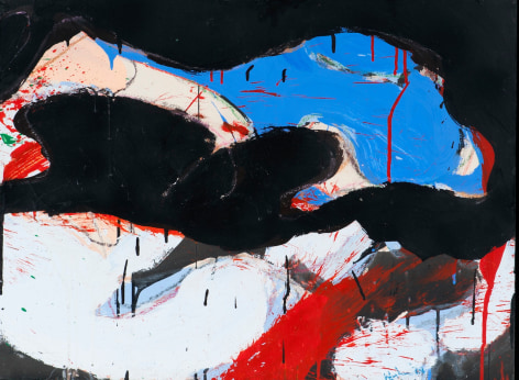 Norman Bluhm  Untitled  1974, acrylic on board, 24 x 32 inches.