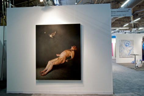 ERIK THOR SANDBERG Transition 2011, oil on panel, 74 x 60 inches. Installation view: booth 847, The Armory Show.