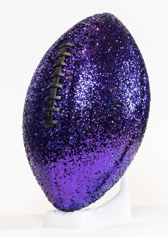 SHELDON SCOTT  Exorcism of the Sweet (purple)  2019, glitter, leather, poly, glue, dimensions variable