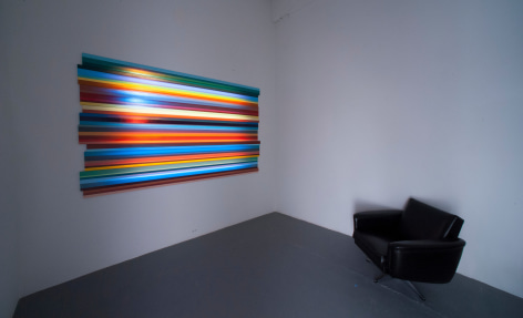 LAURA PAYNE WYSIWYG 2013. 2013, mapped projection, acrylic on wood, 60 x 112 inches. Installation view: CONNERSMITH.
