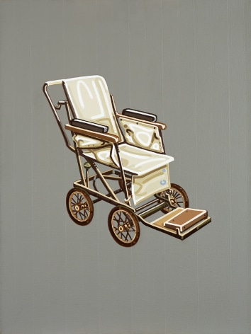 Julie Roberts Canvas Wheelchair, oil on acrylic on canvas, 15.75 x 11.81 inches