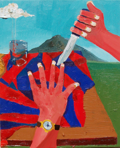 PHILIP HINGE  Five Finger Filet  2010, acrylic on canvas, 32 x 24 inches