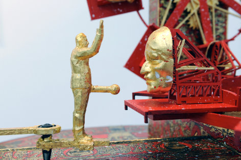 FEDERICO SOLMI Fucking Machine, After Leonardo (detail) 2010, mechanical sculpture, 60 x 36 inches