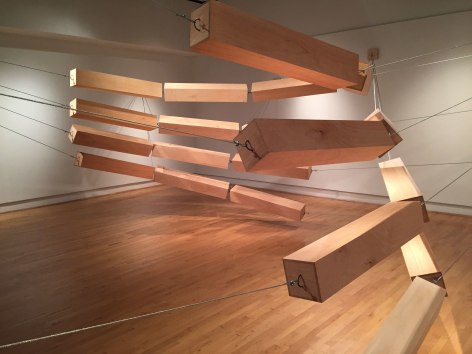 ROB HACKETT Median 2015, plywood, steel cable, cable clamps, dimensions variable.