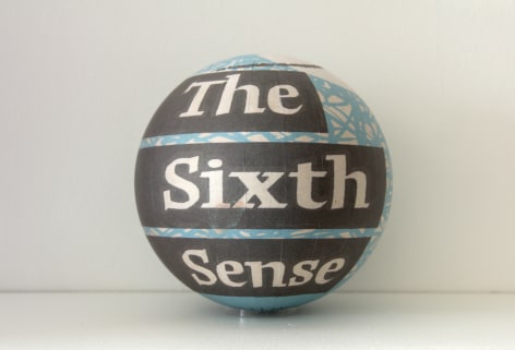 SUSAN MACWILLIAM  The Sixth Sense  2013/2014, inkjet paper, plastic sphere, 6 x 6 x 6 inches