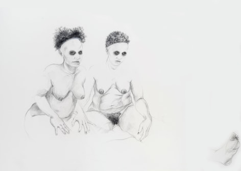 ZO&Euml; CHARLTON Cousin 7 (from Tallahassee Lassies) 2008, graphite and gouache on paper, 52 x 72 inches.