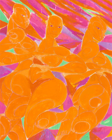 Tunji Adeniyi-Jones, Three Yellow Figures, 2023