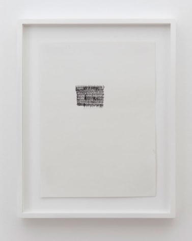 A composition of black overlapping forms that appear like a group of moss or concrete poetry. The group is in the middle of the page but slightly up-left.