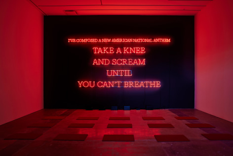 Nicholas Galanin, Neon American Anthem (red), 2023