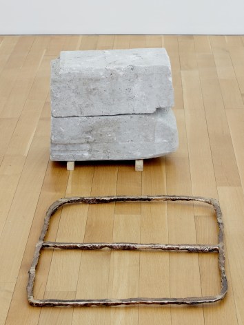 Esther Kl&auml;s Beginnings, 2021 concrete, bronze, pigment and wood 18 x 68 x 27 inches (46 x 173 x 69 cm), overall (EK21-04)