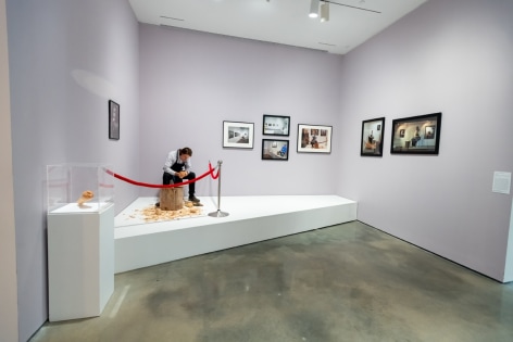 Installation view of Nicholas Galanin&#039;s White Carver, 2012 - present, Indian Theater, CCS Hessel Museum of Art, Bard College, Annandale-On-Hudson, NY, 2023