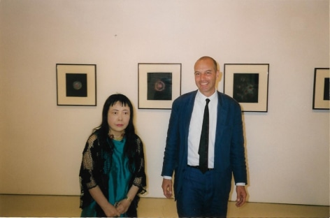 Yayoi Kusama and Peter Blum at her&nbsp;exhibition Works on paper from the 1950&#039;s, June 20 &ndash; September 30, 1998