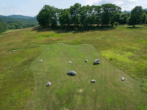 Installation view of&nbsp;Martha Tuttle,&nbsp;A stone that thinks of Enceladus,&nbsp;2020, Outlooks: Martha Tuttle,&nbsp;Storm King Art Center,New Windsor, NY, 2021.