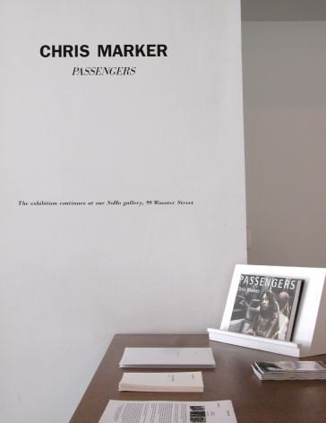 Installation view of PASSENGERS by Chris Marker at Peter Blum Chelsea.