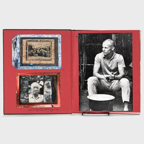 Peter Beard, Book with hand notations, paint, collage &amp; various polaroids and silver gelatin photographs. Collage Book 10.25&nbsp;x 8.25inches