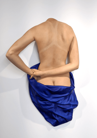Carole Feuerman Painted Resin Blue Towel on Back (wall mount) 39&nbsp;x 23&nbsp;x 10 inches.