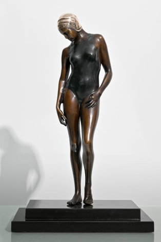 Carole Feuerman Patinated Bronze with Stone Base. Dawn - Patinated Bronze w/ Stone Base 15h x 9w x 6d inches &amp; 38.10h x 22.86w x 15.24d centimeters