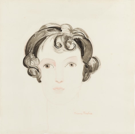 &ldquo;T&ecirc;te de femme&rdquo;, ca. 1902, Watercolor, ink, pencil on paper mounted on board
