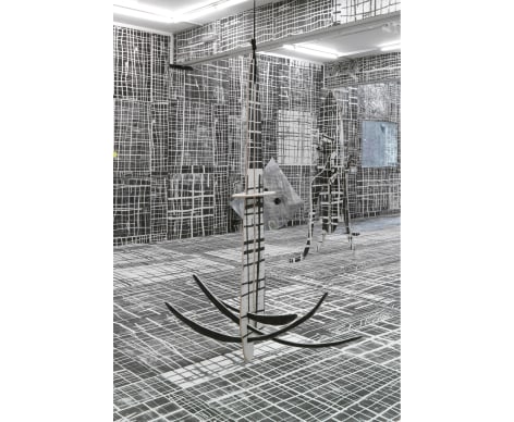 "Untitled", 2010 Painted wood, rope