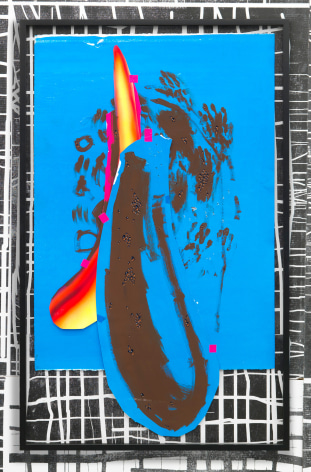 "Untitled", 2010 Mixed media on paper in artist's frame