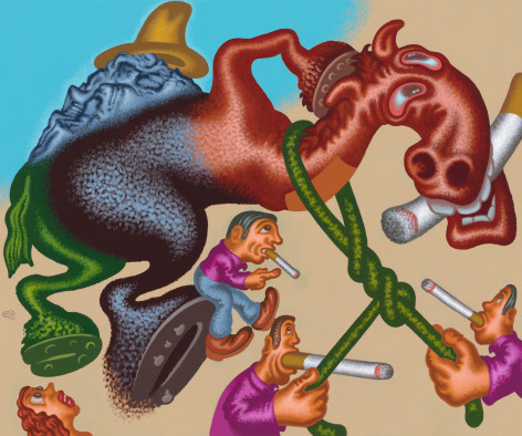 “Teaching a Horse to Smoke a Cigarette”, 2021