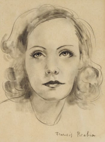 &ldquo;Untitled (Portrait of Greta Garbo)&rdquo;, ca. 1940-1942, Gouache, charcoal, pencil on paper