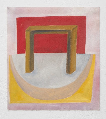 Ana Mazzei, Stage: half-moon, 2023-2024, Oil and pastel on canvas, 48.3 x 43.6 cm