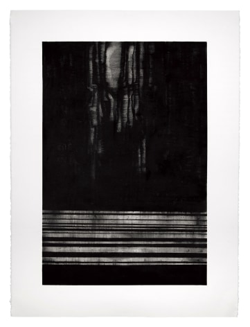 Seher Shah, Night, 2018, Oil on Stonehenge white rag paper, 55.9 x 76.2 cm