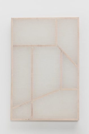 Afra Al Dhaheri, No. 13 (Spaces for improvisation), 2022, Cotton mesh on wood, 120 x 80 x 3.5 cm
