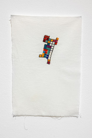 Majd Abdel Hamid, Quarantine series I, 2020-2021, Cross-stitch, cotton thread on cotton fabric, 39 x 27 cm