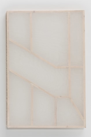 Afra Al Dhaheri, No. 24 (Spaces for improvisation), 2022, Cotton mesh on wood, 120 x 80 x 3.5 cm