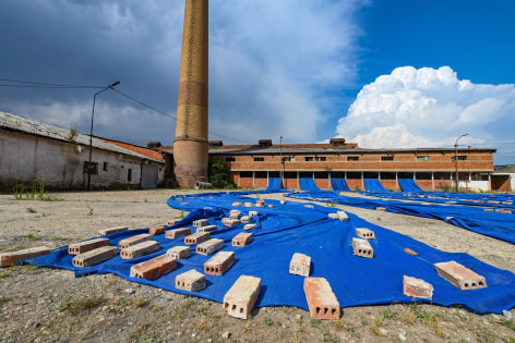 Hera Büyüktasçiyan, Who Speaks From The Dust, Who Looks From The Clay, 2023, Installation view at Brick Factory, Autostrada Biennale, Kosovo, 2023