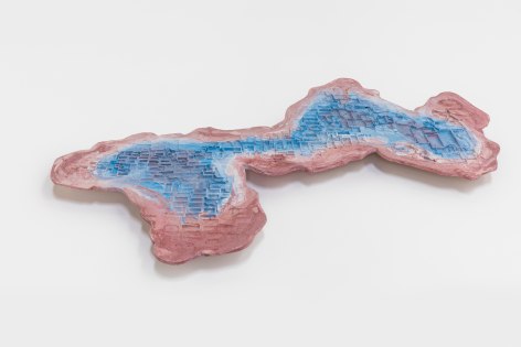 Nazgol Ansarinia, Lakes drying tides rising, 2022, Plaster and pigment colour, 109 x 75 x 3 cm