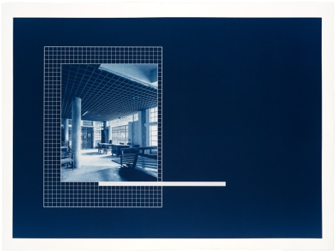 Seher Shah in collaboration with Randhir Singh,&nbsp;Dhaka&nbsp;Library&nbsp;​(detail),&nbsp;2018, Portfolio of 9 Cyanotype prints on Arches Aquarelle paper