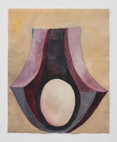 Ana Mazzei, Vase: white egg, 2023-2024, Oil and pastel on canvas, 49 x 39.8 cm