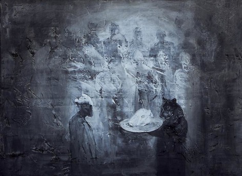 Ahmad Moualla, Untitled, 2011, Mixed media on canvas, 75.5 x 102 cm