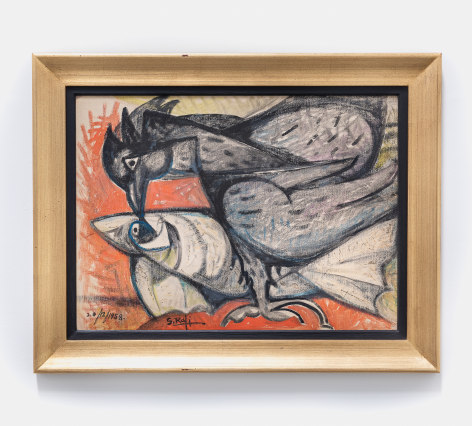 Samir Rafi, Oiseau Noir et Poisson Blanc,&nbsp;1958