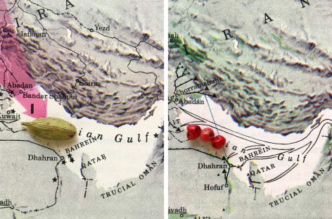 Alessandro Balteo-Yazbeck, Ian Gulf (map diptych) (detail), 2018