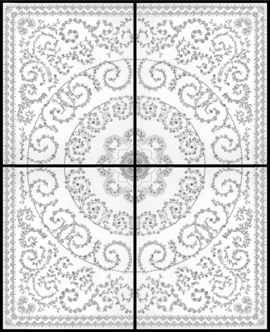 Nazgol Ansarinia, Untitled III, Patterns, 2009, Ink drawing &amp;amp; digital print on tracing paper, 88 x 109 cm (each panel)