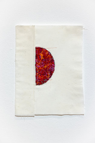 Majd Abdel Hamid, Research II, 2022, Cotton thread on fabric, 34.5 x 27 cm