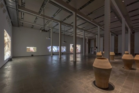 Rossella Biscotti,&nbsp;The City, 2018 and&nbsp;Trees on Land, 2021, Installation view at&nbsp;Fabra i Coats: Contemporary Art Center of Barcelona, Spain, 2023