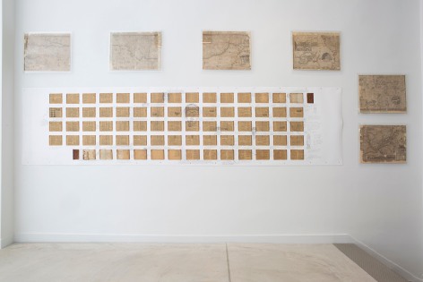Michael Rakowitz, Charita Baghdad, 2020 &ndash; ongoing, Graphite on archival digital print, 110 &times; 457 cm