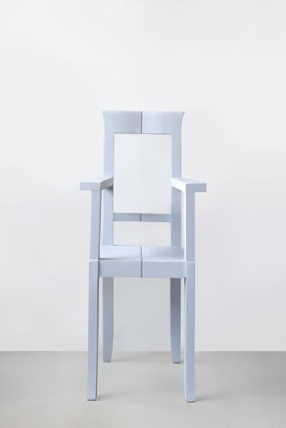 Nazgol Ansarinia, Mendings (grey chair), 2012, Wooden chair, glue, 44 x 41 x 95 cm