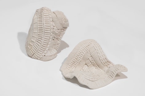 Asma Belhamar, Distorted fragments 1 and 6, 2022, Ceramics, Composed of 2 pcs