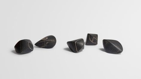 Elena Damiani, Ventifacts 6, 2022, Hand-carved and polished black marble &quot;Noir Aziza&quot;